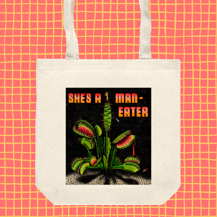 She's a Maneater! Tote